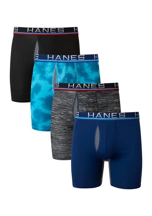 Hanes Ultimate X Temp Total Support Pouch Long Leg Boxer Briefs   4 Pack 1