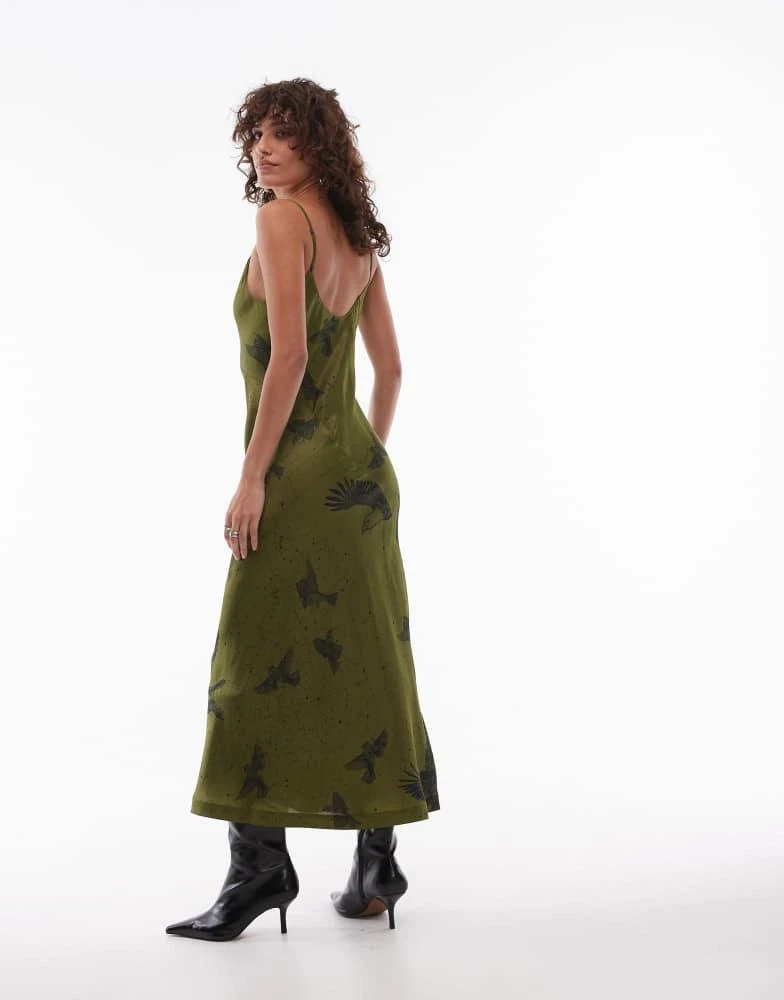 ALL SAINTS AllSaints Melody satin maxi dress in green 4
