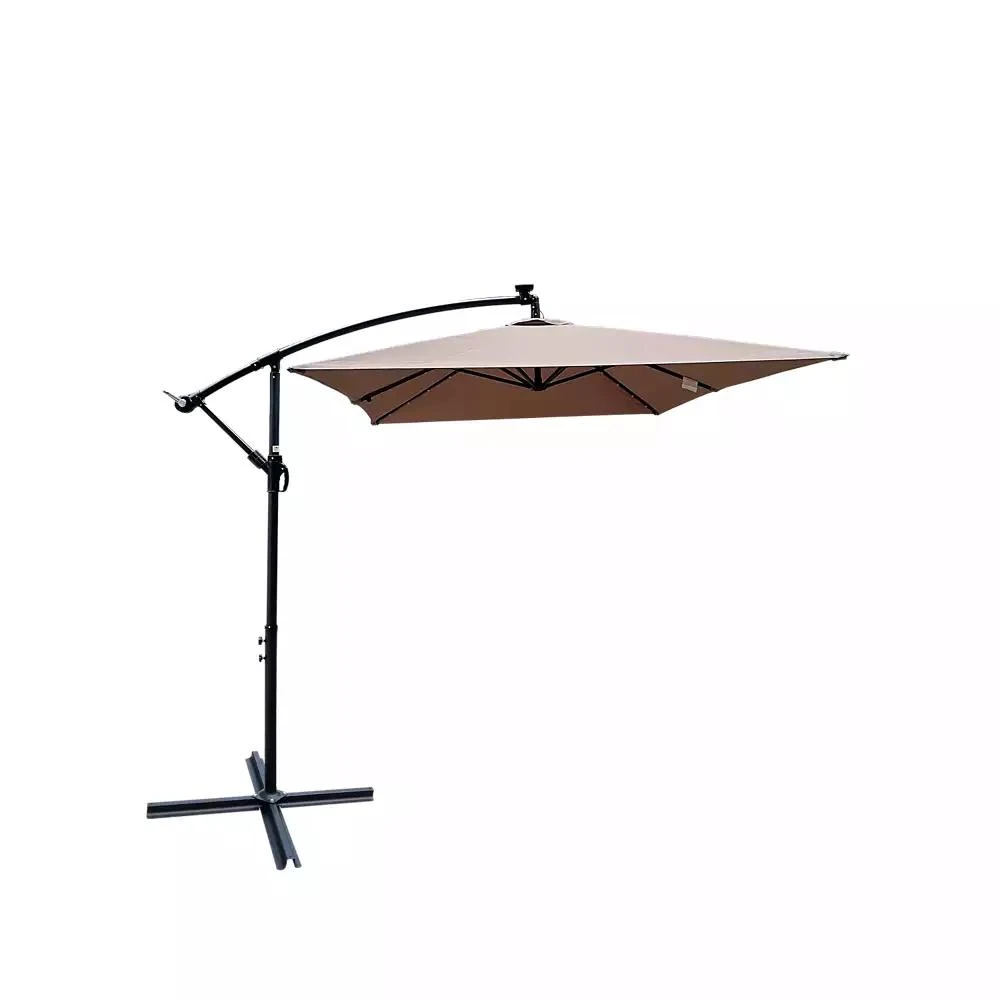Streamdale Furniture Solar Powered LED Patio Umbrella, 8 Ribs, Crank and Cross Base 10