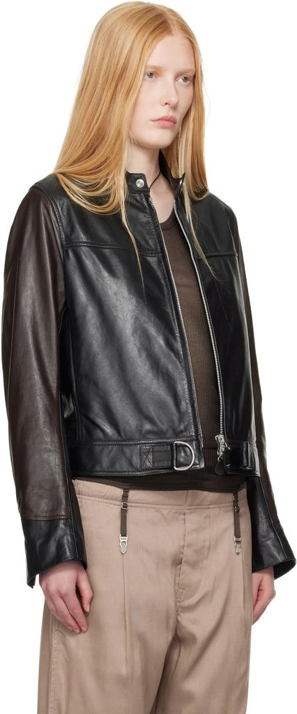 Our Legacy WORK SHOP Emporio Armani Black Piccola Trix Leather Jacket 2