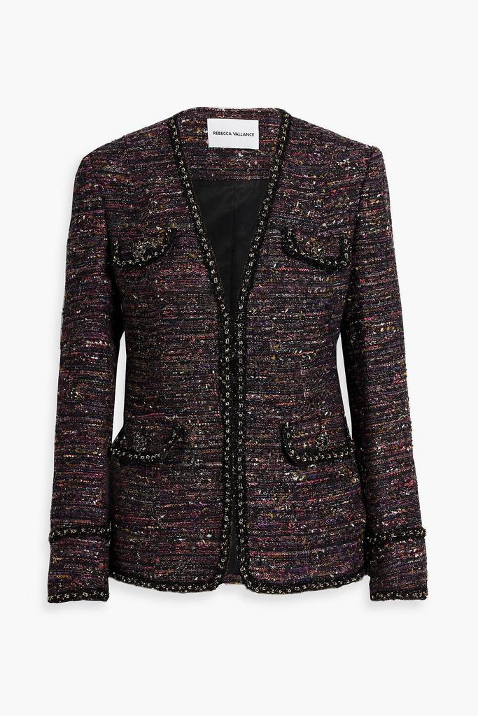 REBECCA VALLANCE Monet frayed metallic tweed jacket