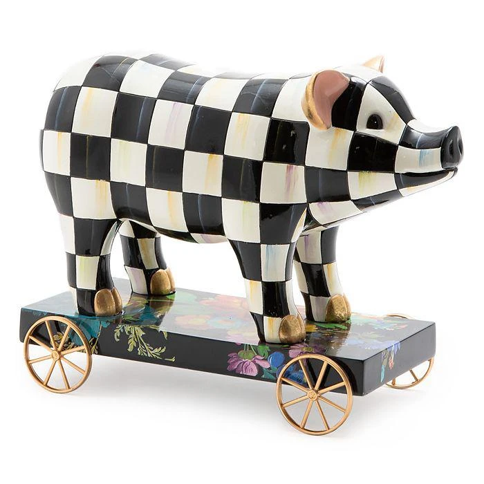 MacKenzie-Childs Courtly Check Pig on Parade Décor 2