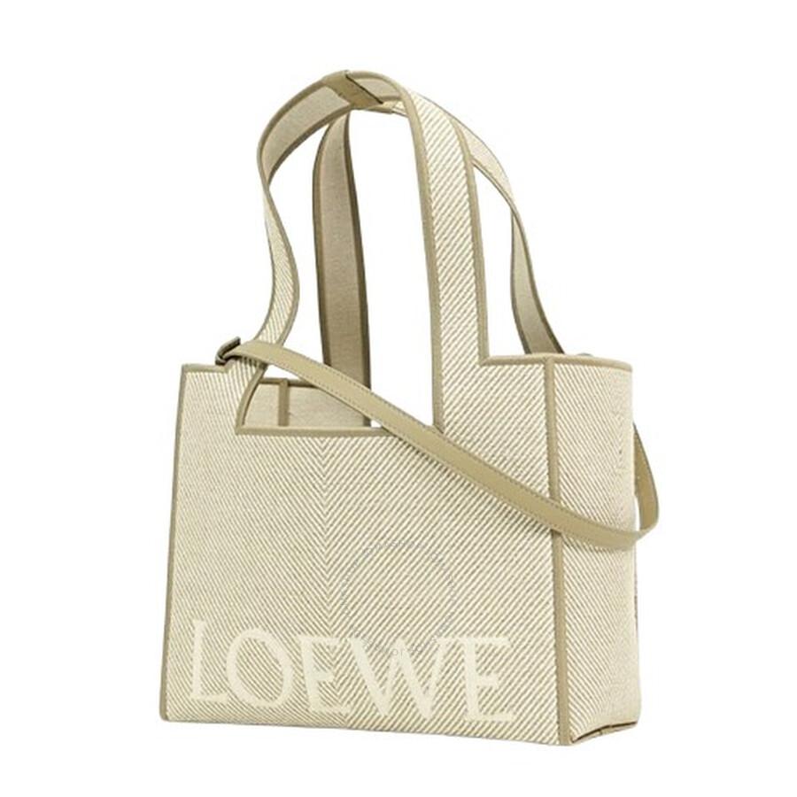 Loewe Small LOEWE Font Tote in jacquard canvas - Tote Bags