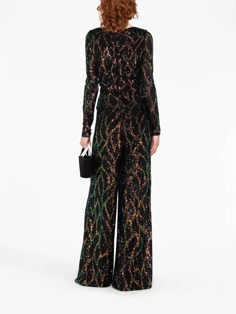 Talbot Runhof Talbot Runhof - Sequin V-Neck Long Sleeve Jumpsuit 3