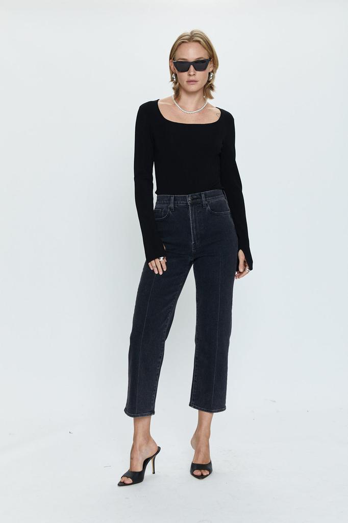 Pistola Denim Cassie Crop Super High Rise Straight - Black Box