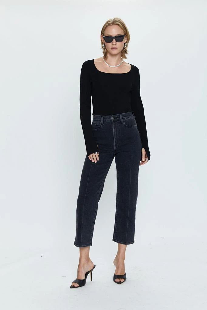 Pistola Denim Cassie Crop Super High Rise Straight - Black Box 1