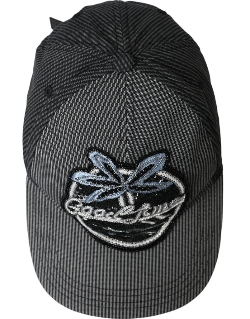 Dolce & Gabbana Black Hat with Embellished Logo Dolce & Gabbana DG-logo rhinestone-embellished Baseball Cap  main image 3