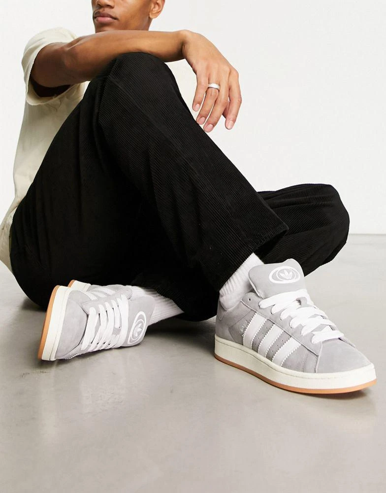 Adidas adidas Originals Campus 00's gum sole trainers in grey 1