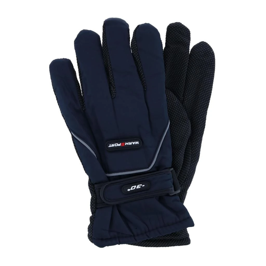 CTM Men's One Size Microfiber Winter Ski Gloves with Wrist Strap 2