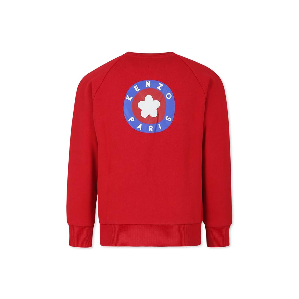Kenzo Red Sweatshirt For Boy With Target Flower - BeyondStyle