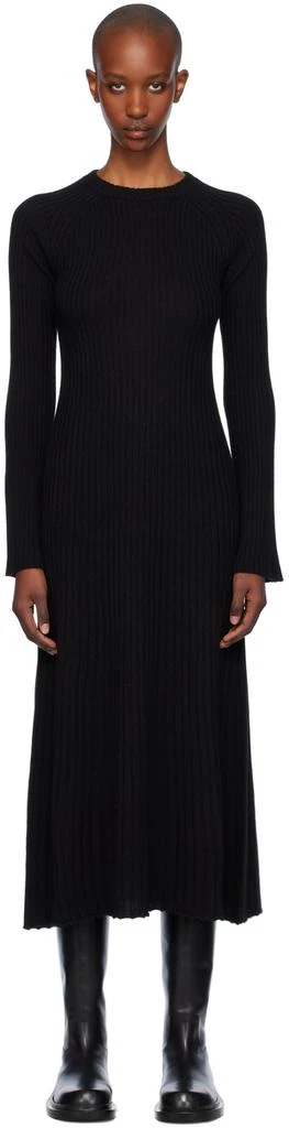 Loulou Studio Black Hobas Knit Midi Dress - XS