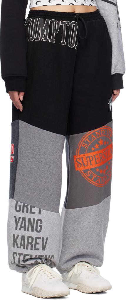 MARINE SERRE Black Upcycled Graphic Sweatpants