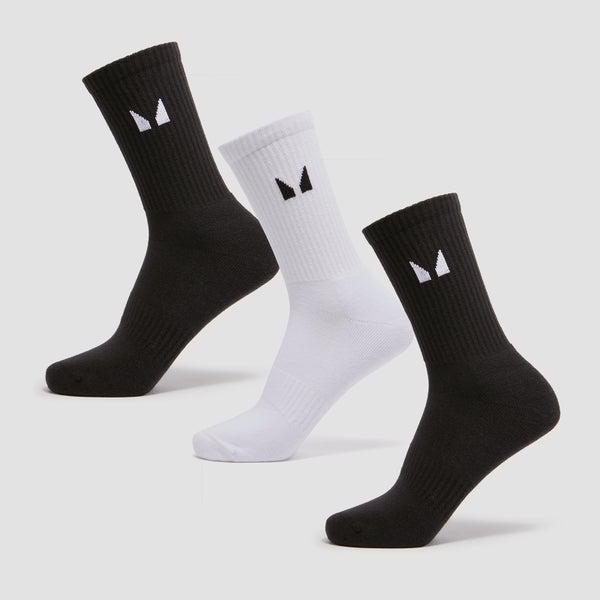 Myprotein MP Unisex Crew Socks (3 Pack) - Black/White