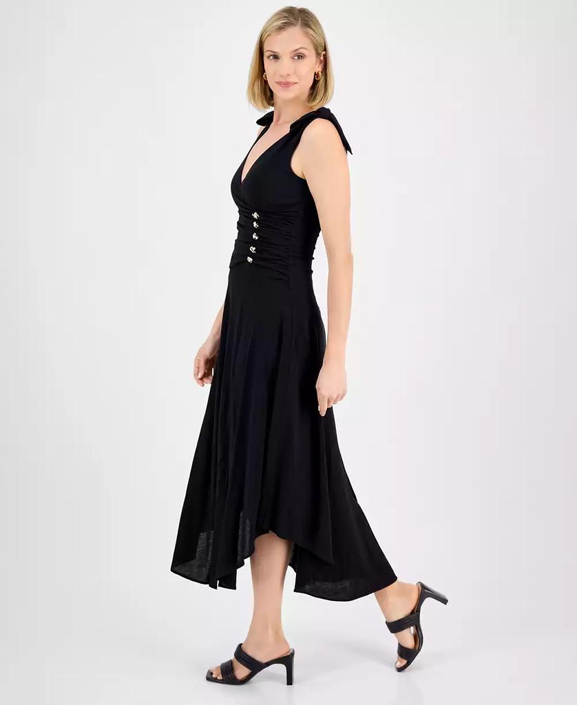RACHEL Rachel Roy Women's Estelle Knot-Shoulder Ruched Midi Dress