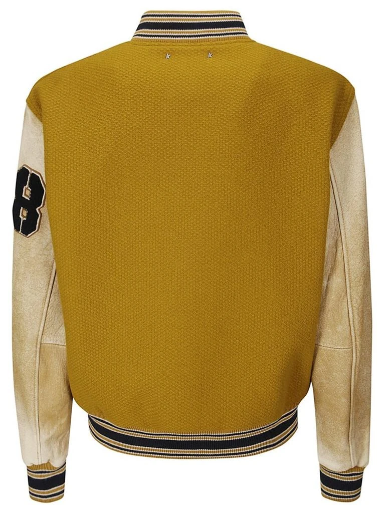 Golden Goose Journey Knitted Ribs Leather Slevess Bomber 2