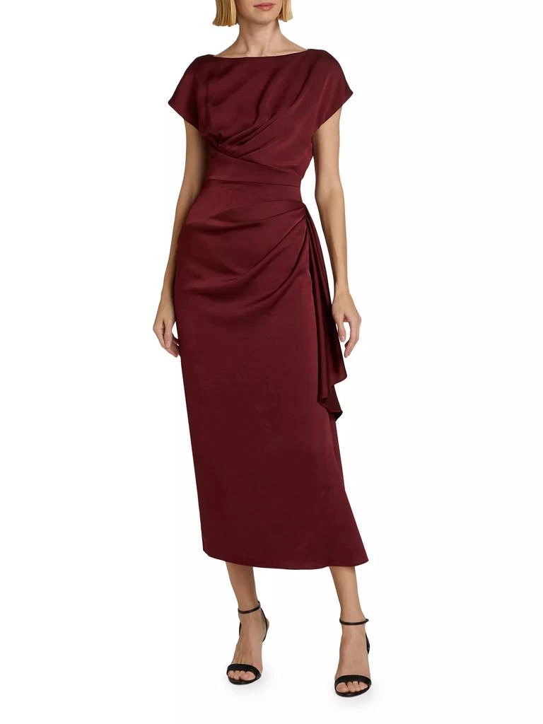 LELA ROSE Florence Draped Satin Dress 2