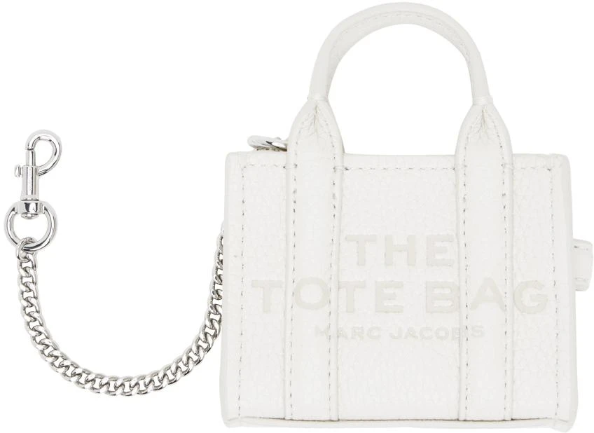 Marc Jacobs Silver & Off-White 'The Nano Tote Bag Charm' Keychain 1