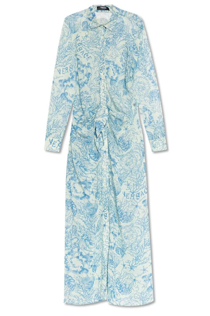 Versace Versace Long-Sleeved Draped Dress 1