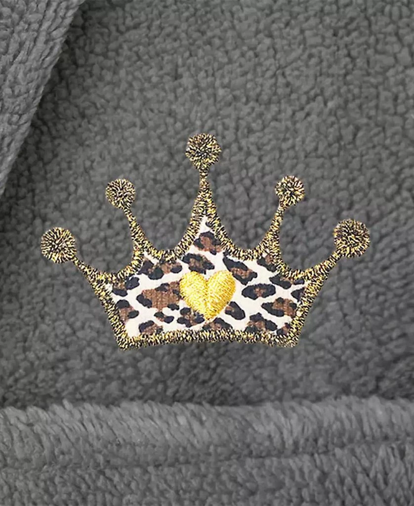 Linum Home Textiles Kids Cheetah Crown Super Plush Double Brushed Hooded Bathrobe 2
