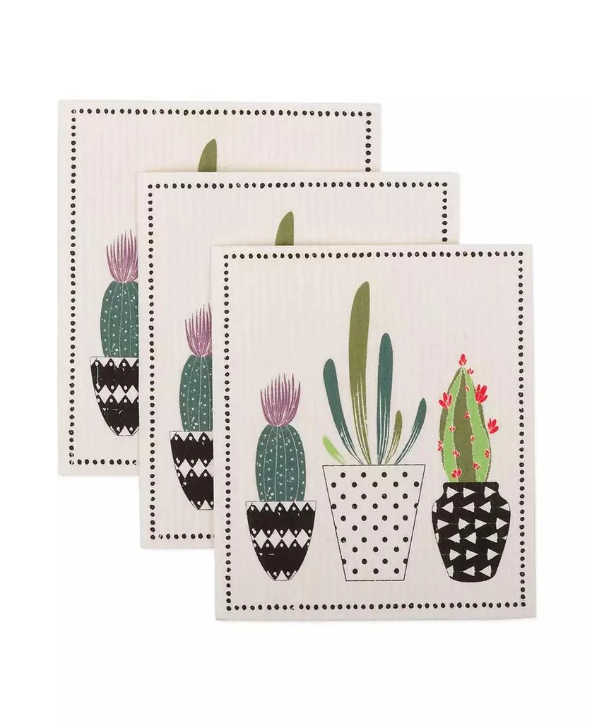 Design Imports Succulents Swedish Dishcloths Set of 3 1