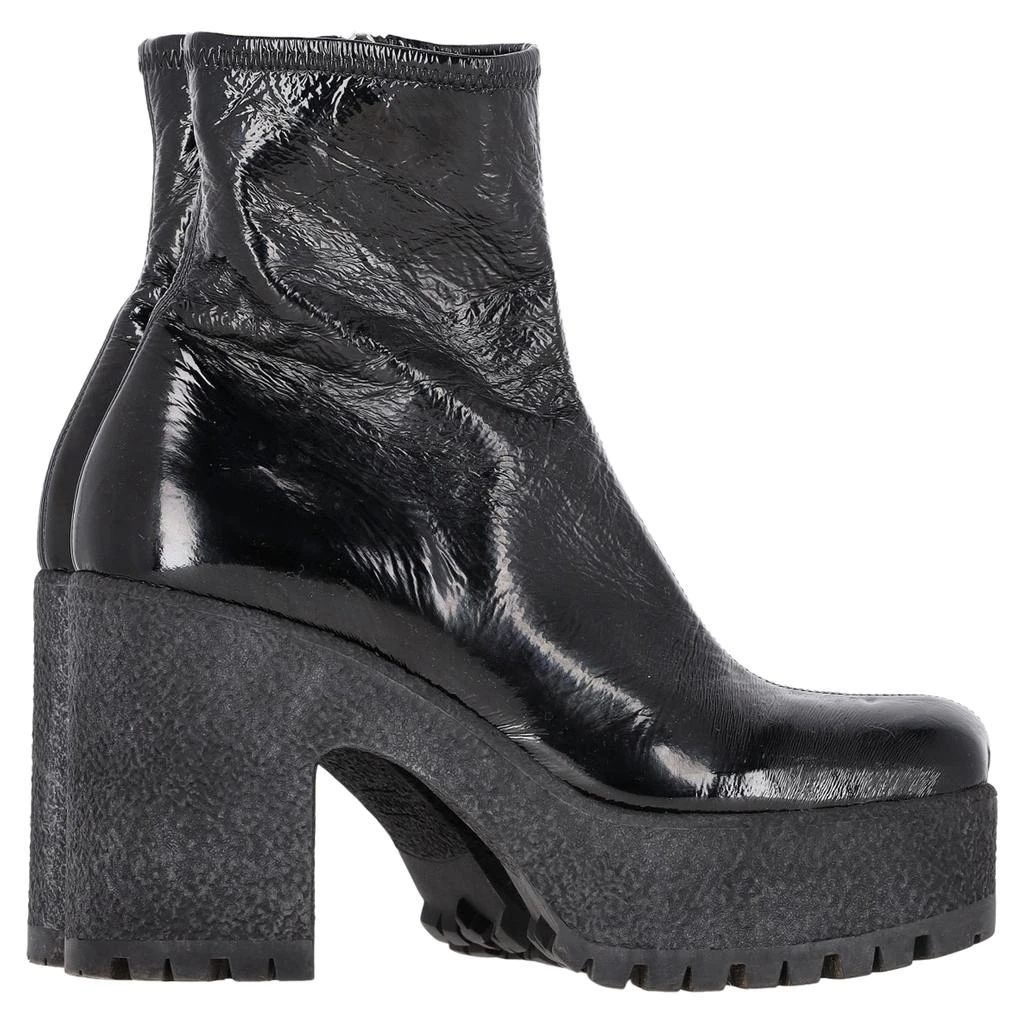 Miu Miu Stretch Platform Boots in Black Naplak Leather 1