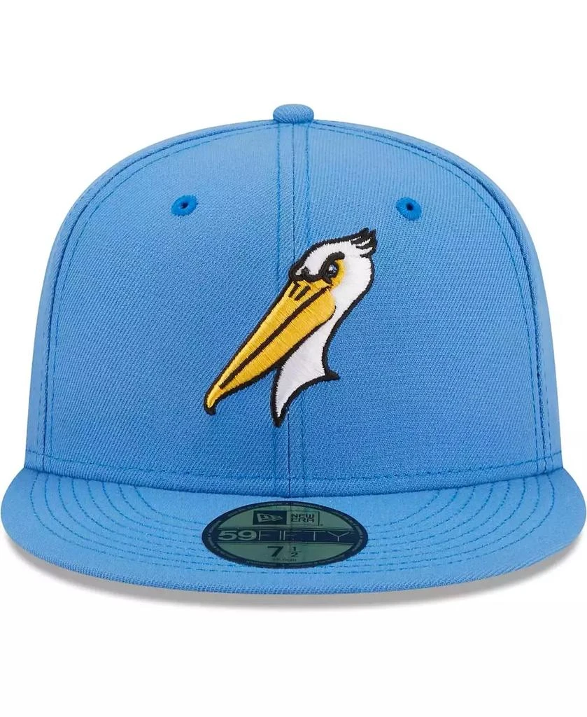 New Era Men's Light Blue Myrtle Beach Pelicans Authentic Collection 59FIFTY Fitted Hat 2