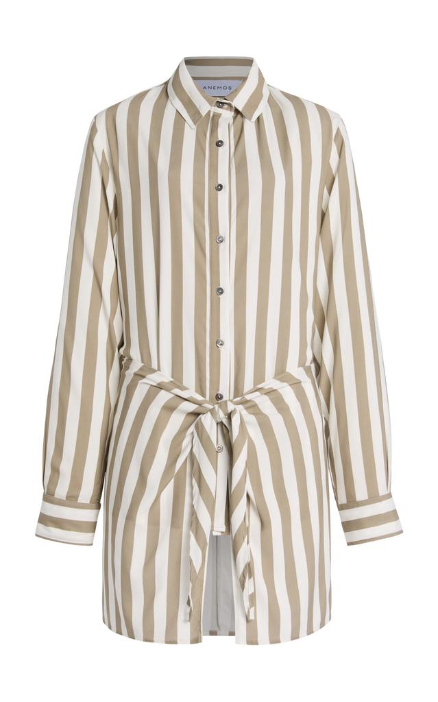 Anemos Anemos - L.A. Striped Twill Mini Shirt Dress - Stripe - XS - Moda Operandi
