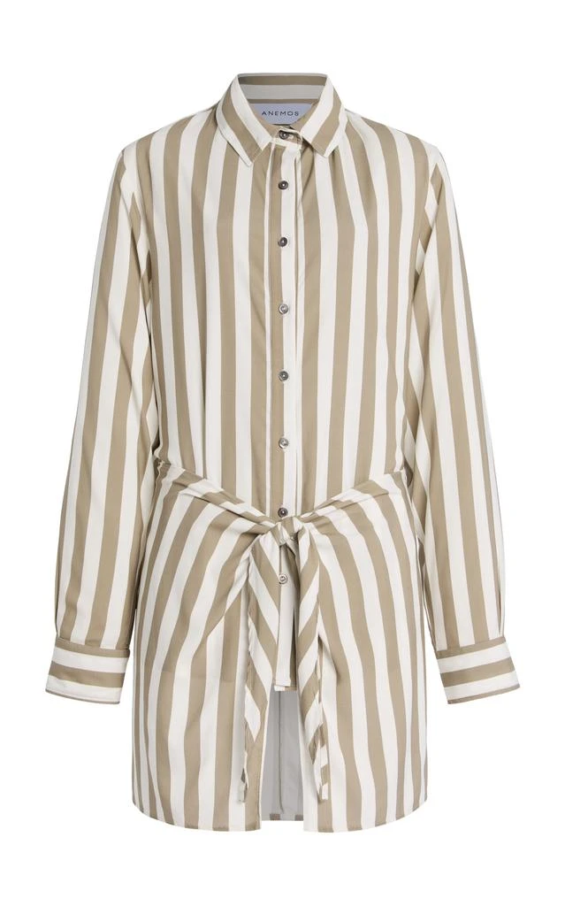Anemos Anemos - L.A. Striped Twill Mini Shirt Dress - Stripe - XS - Moda Operandi 1