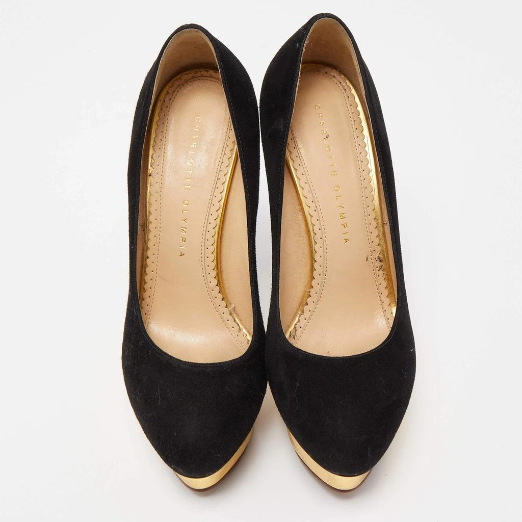 Charlotte Olympia Charlotte Olympia Black Suede Dolly Platform Pumps Size 37.5 3