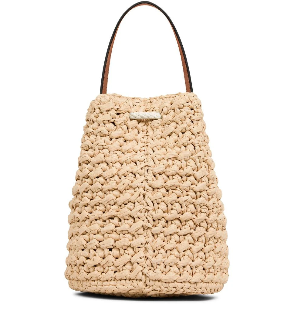 CELINE Teen Drawstring in raffia and calfskin 3