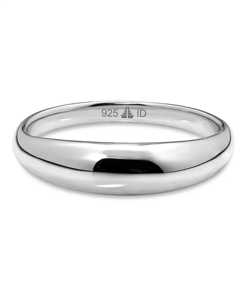 DEVATA Dome Ring in Rhodium Plated Sterling Silver