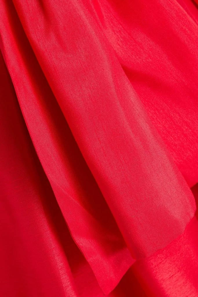 NICHOLAS Strapless knotted shantung midi dress 4