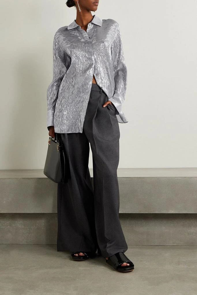 Partow Juliette silk-blend lamé shirt 2