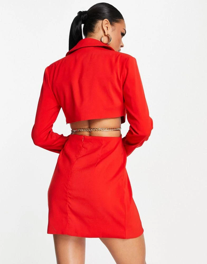 red cut out blazer dress Vestido Mini Tipo Saco Lola - Rojo