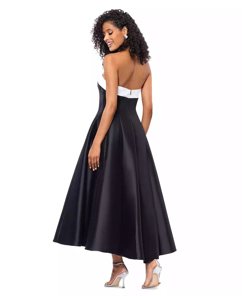 Betsy & Adam Women's Strapless Satin Mikado Party Dress 4