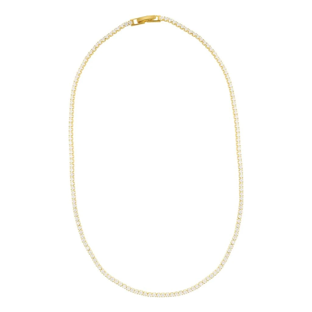 ADORNIA 14k Gold Plated Micro Tennis Necklace 3