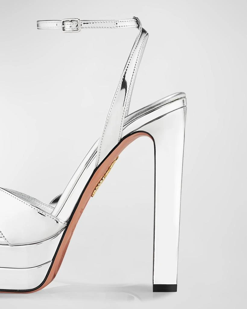 Aquazzura Divine Metallic Crisscross Platform Sandals 4