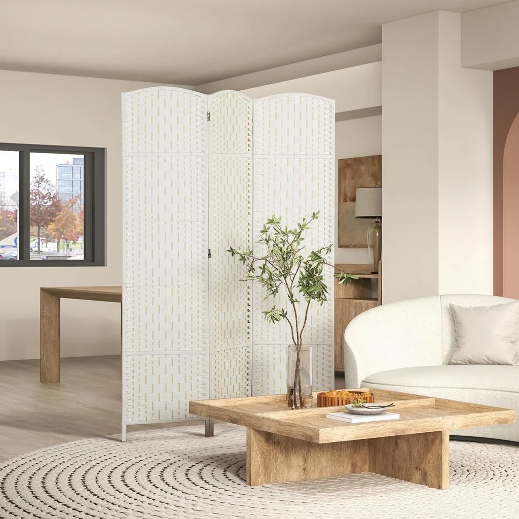 Hivvago Folding Room Divider with 3 Panels and Woven Design 2