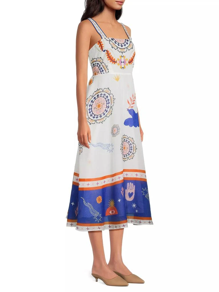 Johnny Was Luisa Abstract Linen Midi-Dress 4