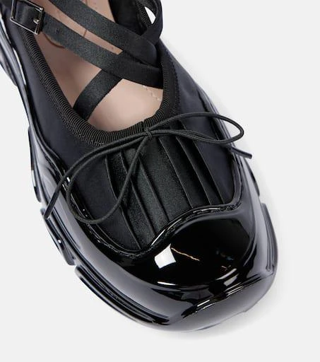 Simone Rocha Crystal Buckle Tracker leather-trimmed shoes 6