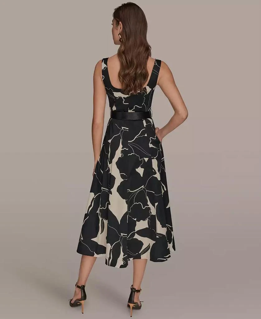Donna Karan Petite Sleeveless Belted Midi A-Line Dress 5