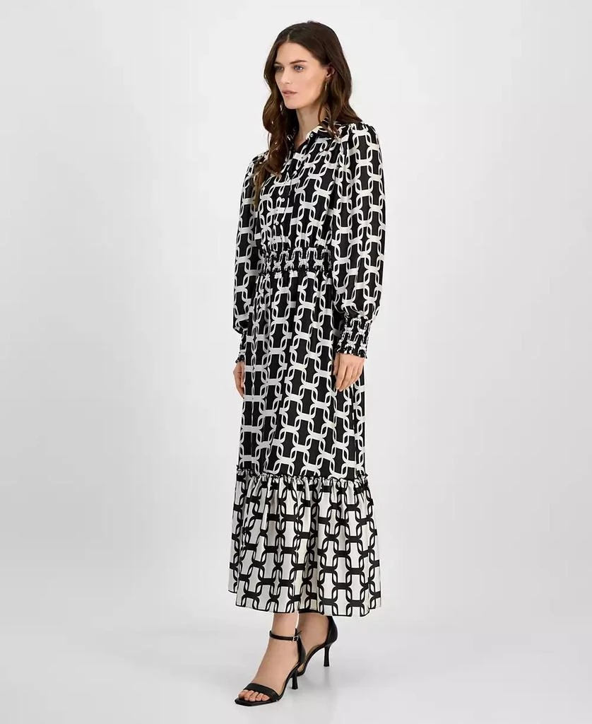 Tahari Women's Border-Print Smocked-Waist Maxi Dress 2