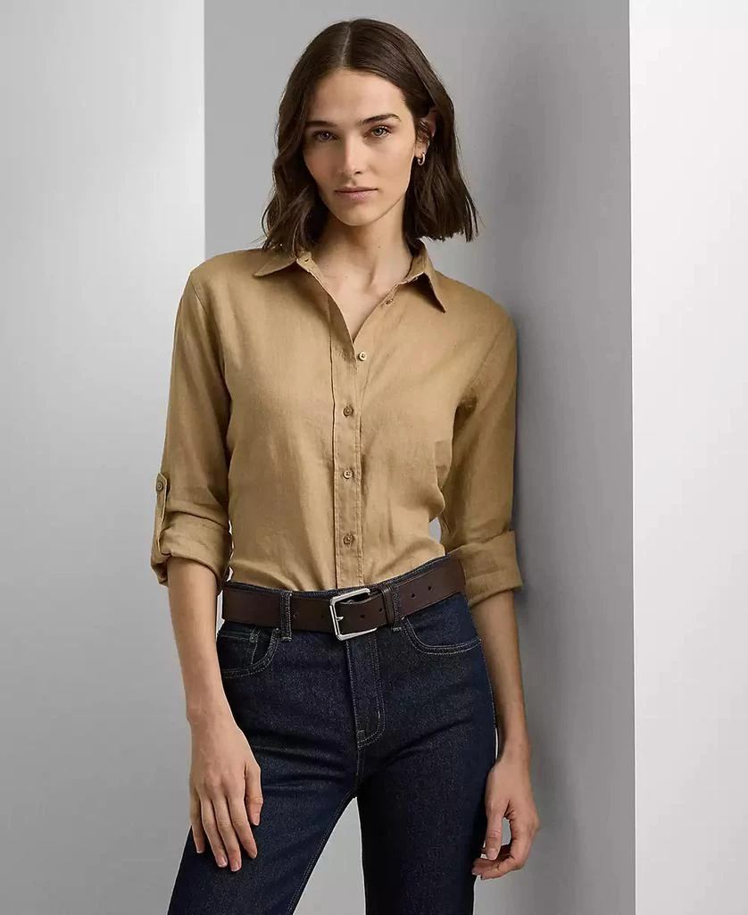 Ralph Lauren Petite 100% Linen Relaxed-Fit Shirt 1