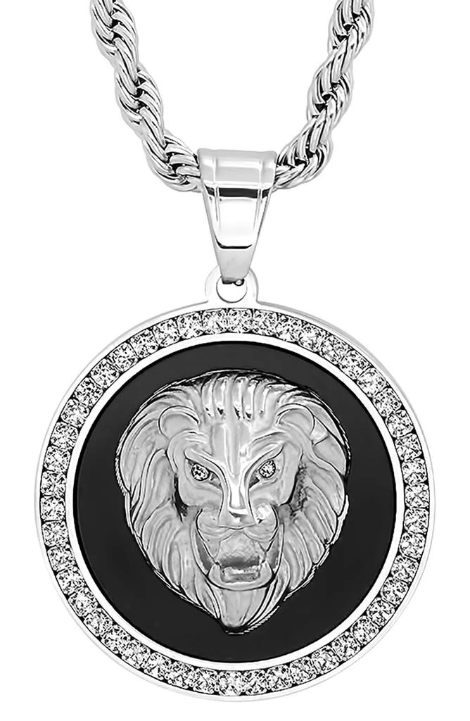HMY JEWELRY 18K Gold Plated Pave Crystal Lion Pendant Necklace 3