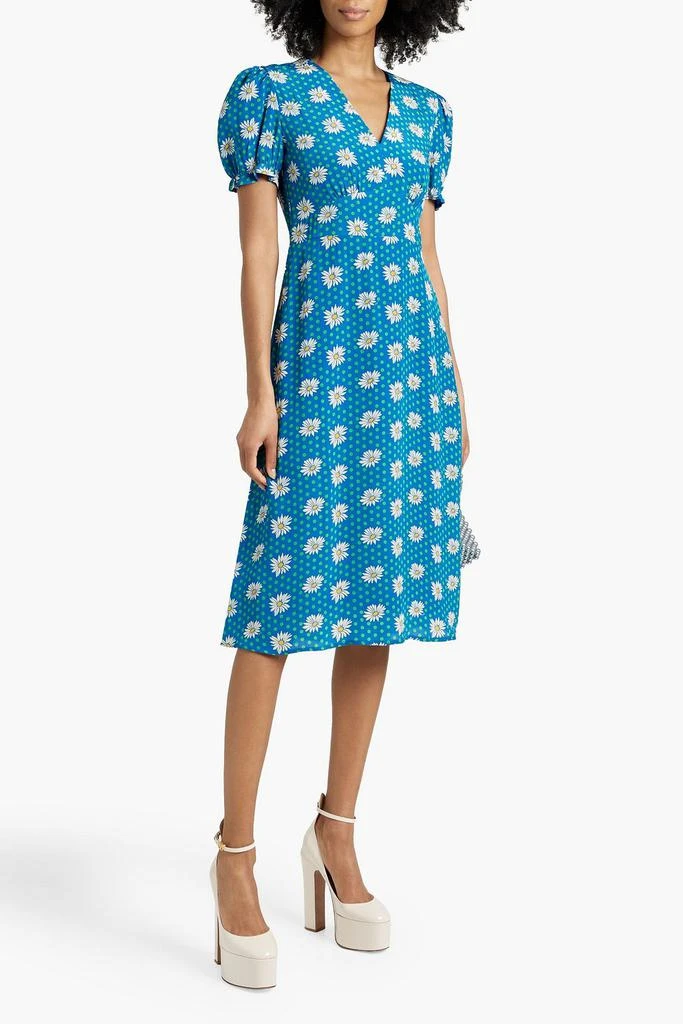 HVN Paula printed crepe de chine dress 2