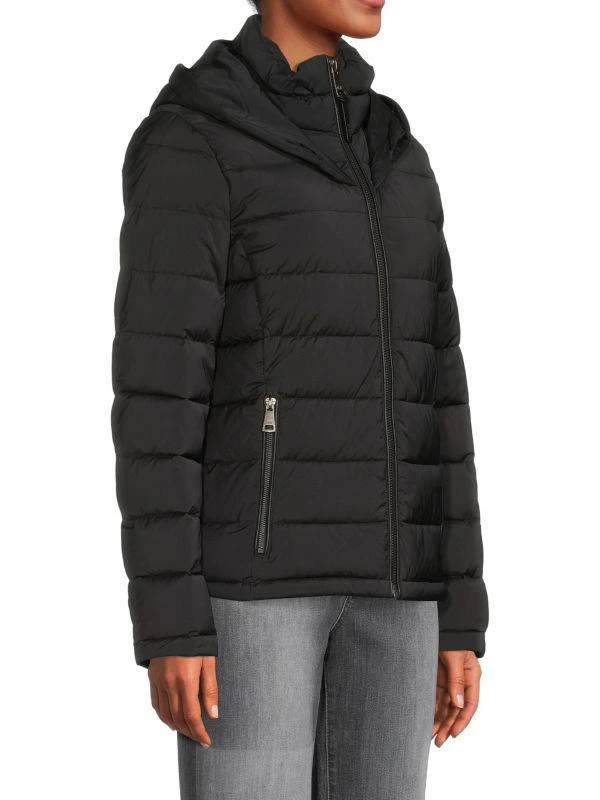 DKNY Faux Fur Trim Hooded Puffer Jacket 3