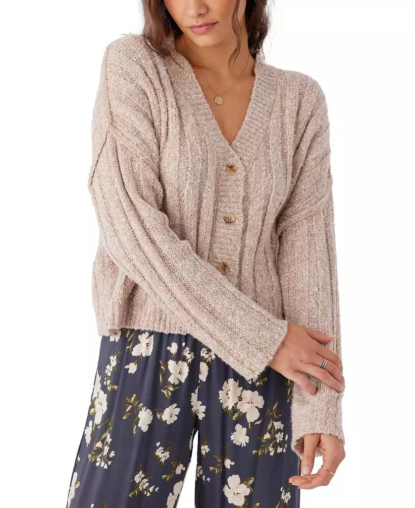 O'Neill Juniors' Ferris V-Neck Ribbed Cardigan Sweater 2