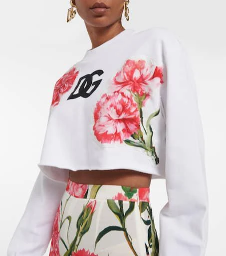 Dolce 
Gabbana Logo cropped cotton sweatshirt 4