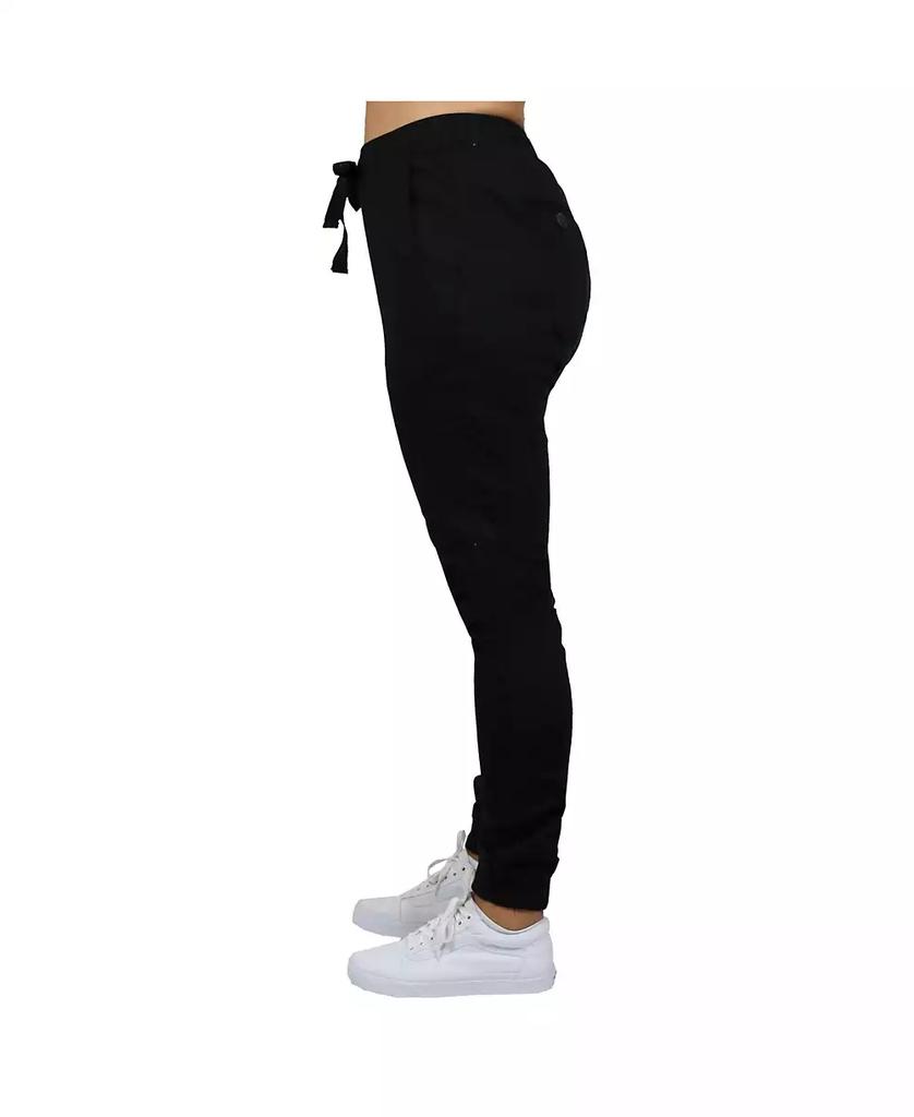 Galaxy By Harvic Women's Loose Fit Basic Stretch Twill Joggers