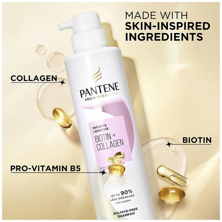 Pantene Pro-V Infinite Lengths Biotin + Collagen Sulfate-Free Shampoo Floral 5
